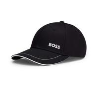 Boss Cap Mens Hugo Boss Contrast Trims Cotton Hat in Black