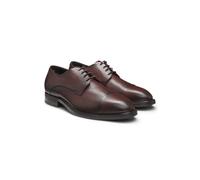 BOSS Cap-toe Derby shoes in grained leather - Style P-Winslow_Dr_buctp, 50549686 Dark Brown 7.5