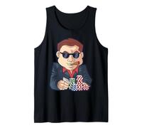 Boss Card Player With Chips And Cigar Tank Top