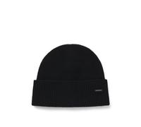 BOSS Cashmere beanie hat with logo plaque - Style Honesto_Hat, 50548851 Black pcs.