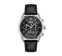 BOSS Champion 44mm Chronograph Black Leather Strap Watch