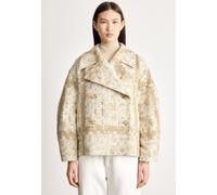 BOSS Chatur Women’s Double Breasted Check Coat Beige UK 8 50553222 RRP £645
