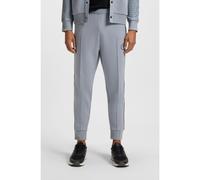 BOSS Check-print tracksuit bottoms in stretch piqué - Style Pants GL, 50543466 Grey L