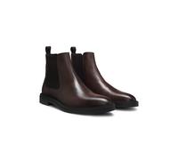 BOSS Mens Calev Cheb Chelsea boots in nappa leather with signature-stripe detail Size 12