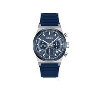 BOSS Chronograph Quartz Watch for Men CANDOR CHRONO Collection with Blue Silicone Bracelet - 1514243