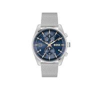 BOSS Chronograph Quartz Watch for Men SKYTRAVELLER Collection with Leather or Stainless Steel Strap