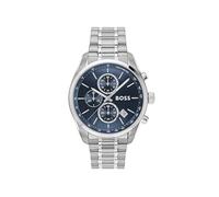 BOSS Chronograph Quartz Watch with Calendar for Men Grand Prix 44 Collection with Silver Stainless Steel Bracelet - 1514226