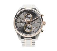 BOSS Chronograph Quartz Watch with Calendar for Men Grand Prix 44 Collection with Stainless Steel Bracelet or Leather Strap