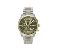 BOSS Chronograph Quartz Watch with Calendar for Men Grand Prix 44 Collection with Stainless Steel Bracelet or Leather Strap