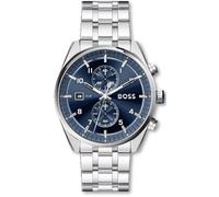 BOSS Chronograph Quartz Watch with Calendar for Men SKYTRAVELLER LE Collection with Silver Stainless Steel Bracelet - 1514216