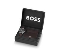 BOSS Chronograph watch and leather card holder gift set - Style AVERY GIFTSET, 58565094 Brown pcs.