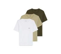 BOSS Classic Logo short sleeve T-shirt white beige green 3 pack - M