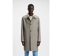 BOSS Classic-fit coat with check pattern - Style C-Clark-253, 50546039 Beige Patterned 36R