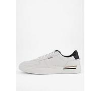 BOSS for man. 50542538 Clint Tenn ltvp leather shoes white (44), Flat, Laces, Casual
