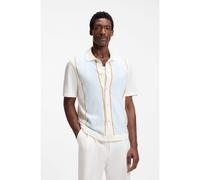 BOSS Colour-blocked cardigan with wing collar - Style C-Lastro, 50565522 Natural XXL
