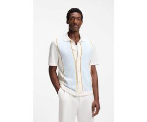 BOSS Colour-blocked cardigan with wing collar - Style C-Lastro, 50565522 Natural XXL