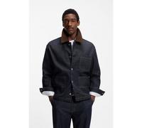 BOSS Contrast-collar jacket in indigo denim - Style C-IRONHIDE, 50556478 Dark Blue XXL