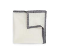 Boss Contrast Detail Pocket Square - White/Grey - One Size - White/Grey