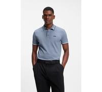 BOSS Contrast-tipped polo shirt in cotton piqué - Style Paddy, 50469055 Light Blue XXXL