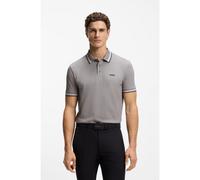 BOSS Contrast-tipped polo shirt in cotton piqué - Style Paddy, 50469055 Light Grey M