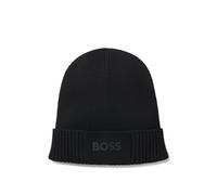 BOSS Cotton-blend beanie with rubber-printed logo - Style Asic_Beanie-X, 50499423 Black pcs.