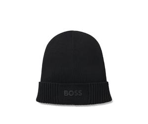 BOSS Cotton-blend beanie with rubber-printed logo - Style Asic_Beanie-X, 50499423 Black pcs.