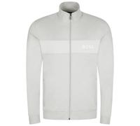 Men's Boss Cotton Blend Full Zip Track Top - Light Grey - Black - Size: Regular