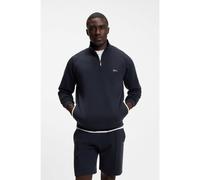 BOSS Mens Regular Fit Sense Quarter Zip Sweatshirt - Colour: 403 Dark Blue - Size: Large