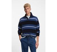 BOSS Cotton-blend knit polo with block stripes - Style Amburgh, 50555857 Dark Blue S