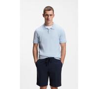 BOSS Cotton-blend knit polo with bodymapping structure - Style KN_Momentum-Lite PS, 50558353 Light Blue XXXL