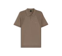 BOSS Cotton-blend polo shirt with bodymapping structure - Style KN_Momentum-Lite PS, 50558353 Light Brown XXXL