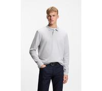 BOSS Cotton-blend polo shirt with waffle structure - Style Petempestolong, 50520710 Light Grey S