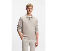 BOSS Cotton-blend polo shirt with waffle structure - Style Petempestolong, 50520710 Light Grey XL