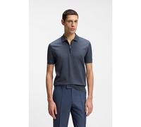 BOSS Cotton-blend polo shirt with zip placket - Style H-Paras 70, 50554614 Dark Blue L