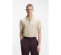 BOSS Cotton-blend polo shirt with zip placket - Style H-Paras 70, 50554614 Light Beige M