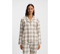 BOSS Cotton-blend pyjama shirt with check pattern - Style Holiday_LS-Shirt, 50556137 Beige Patterned S