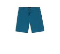 BOSS Cotton-blend Pyjama Shorts With Embroidered Logo Blue