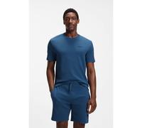 BOSS Cotton-blend pyjama T-shirt with embroidered logo - Style Waffle T-Shirt, 50535891 Blue S