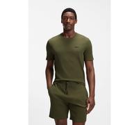 BOSS Cotton-blend pyjama T-shirt with embroidered logo - Style Waffle T-Shirt, 50535891 Green M