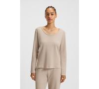 BOSS Cotton-blend pyjama top with waffle structure - Style Waffle_LS-Shirt CN, 50550316 Light Beige XS