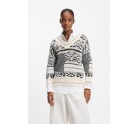 BOSS Cotton-blend sweater with jacquard pattern - Style Fucsia, 50553244 White Patterned M