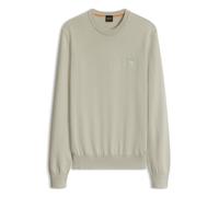 BOSS Mens Kanovano Crew Neck Jumper Long Sleeve Cotton Light Beige 3XL