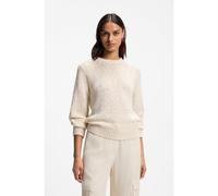BOSS Cotton-blend sweater with structured knit - Style Fibiscus, 50561362 Light Beige XXL