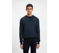BOSS Cotton-blend sweater with two-tone structure - Style Klapok, 50548673 Dark Blue L