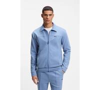 BOSS Cotton-blend sweatshirt with embroidered logo - Style SW_Member FZ, 50558579 Light Blue S