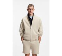 BOSS Cotton-blend sweatshirt with reflective graphic - Style SW_Globe FZ, 50558985 Light Beige L