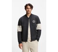 BOSS Cotton-blend sweatshirt with tennis-themed logo - Style SW_Join FZ, 50553667 Dark Blue XL