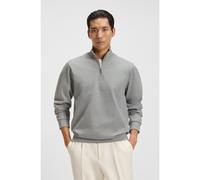 BOSS Cotton-blend sweatshirt with zip neck - Style H-Stimmann 109, 50543887 Grey XXL