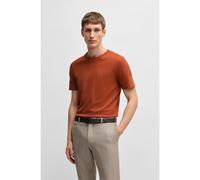 BOSS Cotton-blend T-shirt with bubble-jacquard structure - Style Tiburt 240, 50452680 Dark Orange XXXL