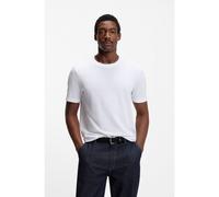 BOSS Cotton-blend T-shirt with bubble-jacquard structure - Style Tiburt 240, 50452680 White XS